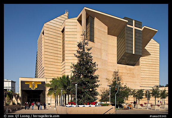 Ochre mantle of Cathedral of our Lady of the Angels. Los Angeles, California, USA