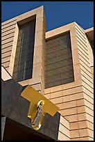 Madonna sculpture above main entrance of Cathedral of our Lady of the Angels. Los Angeles, California, USA ( color)