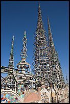Overview of the Watts Towers. Watts, Los Angeles, California, USA (color)