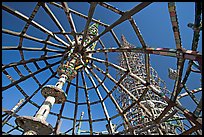 Tower seen from Gazebo, Watts Towers. Watts, Los Angeles, California, USA