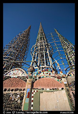 Wall and Towers, Watts Towers. Watts, Los Angeles, California, USA