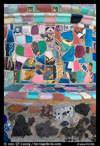 Close-up of found objects used to decorate the Watts Towers. Watts, Los Angeles, California, USA