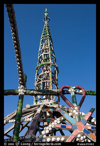 Detail of Watts Towers showing a heart. Watts, Los Angeles, California, USA (color)