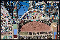 Detail of Watts Towers, built over the course of 33 years by Simon Rodia. Watts, Los Angeles, California, USA (color)