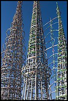 Three towers and hearts, Watts Towers. Watts, Los Angeles, California, USA (color)