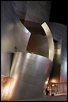 Walt Disney Concert Hall at night. Los Angeles, California, USA