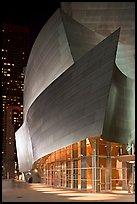 Walt Disney Concert Hall at night. Los Angeles, California, USA