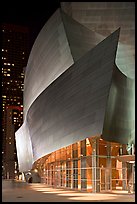 Walt Disney Concert Hall at night. Los Angeles, California, USA (color)