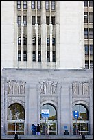 Art Deco facade of the Los Angeles County Hospital. Los Angeles, California, USA ( color)