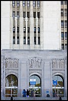 Art Deco facade of the Los Angeles County Hospital. Los Angeles, California, USA (color)