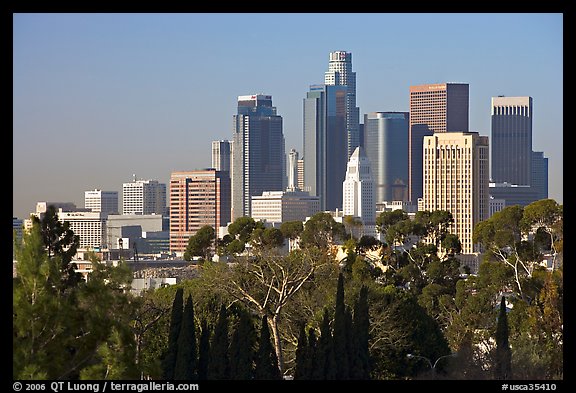 Financial center skyline. Los Angeles, California, USA