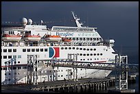 Cruise ship being boarded. Long Beach, Los Angeles, California, USA