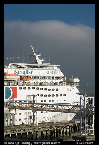 Cruise ship. Long Beach, Los Angeles, California, USA (color)