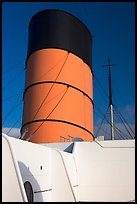 Smokestack, Queen Mary. Long Beach, Los Angeles, California, USA