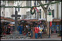 Stalls on Olvera Street, El Pueblo historic district. Los Angeles, California, USA