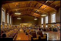 Waiting room in Union Station. Los Angeles, California, USA