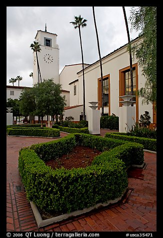 Union Station, in mixed Art Deco and Mission styles. Los Angeles, California, USA