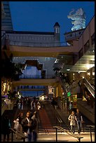 Hollywood and Highland shopping complex and dusk. Hollywood, Los Angeles, California, USA (color)