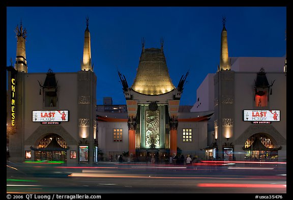 Grauman Chinese Theatre at dusk. Hollywood, Los Angeles, California, USA