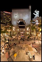 Hollywood and Highland shopping and entertainment complex at night. Hollywood, Los Angeles, California, USA (color)