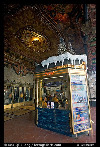 Box office of El Capitan Theatre. Hollywood, Los Angeles, California, USA (color)
