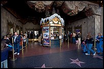 Walk of fame and entrance of El Capitan Theater. Hollywood, Los Angeles, California, USA