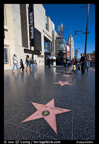 Star bearing the name of Antony Hopkins on the walk of fame. Hollywood, Los Angeles, California, USA