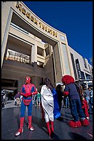 People dressed as movie characters in front of the Kodak Theatre. Hollywood, Los Angeles, California, USA