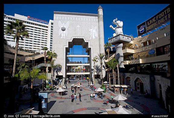 Babylon court of the Hollywood and Highland complex. Hollywood, Los Angeles, California, USA (color)
