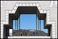 Arch in Hollywood and Highland framing the Hollywood sign. Hollywood, Los Angeles, California, USA (color)