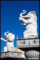 White elephants, replicas from the set of the Griffith movie Intolerance. Hollywood, Los Angeles, California, USA ( color)