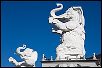 White elephants inspired by  the set of the Griffith movie Intolerance. Hollywood, Los Angeles, California, USA ( color)