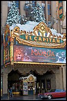 Spanish colonial facade of the El Capitan theatre. Hollywood, Los Angeles, California, USA