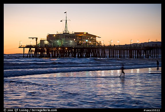 Pier at sunset. Santa Monica, Los Angeles, California, USA