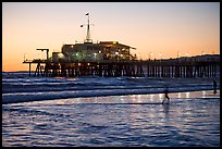 Pier at sunset. Santa Monica, Los Angeles, California, USA (color)