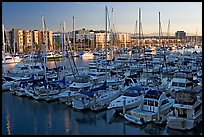 Marina at sunrise. Marina Del Rey, Los Angeles, California, USA (color)