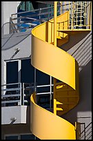 Detail of outdoor spiral staircase. Santa Monica, Los Angeles, California, USA