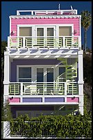 Colorful beach house. Santa Monica, Los Angeles, California, USA (color)