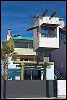 Beach house with lookout tower. Venice, Los Angeles, California, USA ( color)