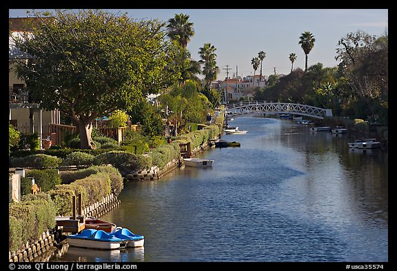 Residences along canals. Venice, Los Angeles, California, USA