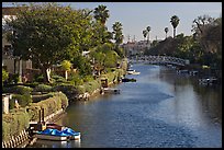 Residences along canals. Venice, Los Angeles, California, USA (color)