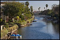 Residences along canals. Venice, Los Angeles, California, USA