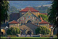 Memorial Church and main Quad, late afternoon. Stanford University, California, USA (color)