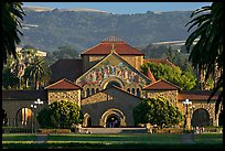 Memorial Church, main Quad, and foothills. Stanford University, California, USA (color)