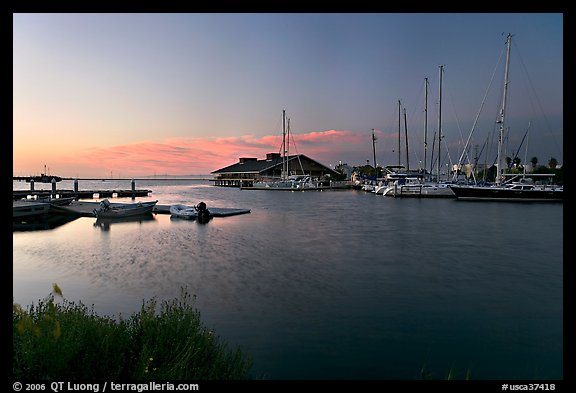 Marina, sunset. Redwood City,  California, USA