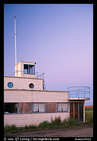 Old Yacht club, Palo Alto Baylands, dusk. Palo Alto,  California, USA