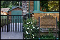 Hewlett-Packard garage and historical landmark sign. Palo Alto,  California, USA ( color)