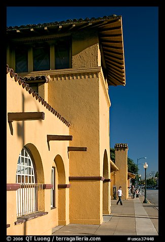 Burlingame historic train depot. Burlingame,  California, USA (color)
