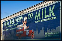 Vintage advertising mural, one of the first of its kind. Burlingame,  California, USA ( color)