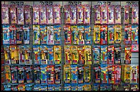 Pez dispensers and candy for sale, Pez museum. Burlingame,  California, USA (color)